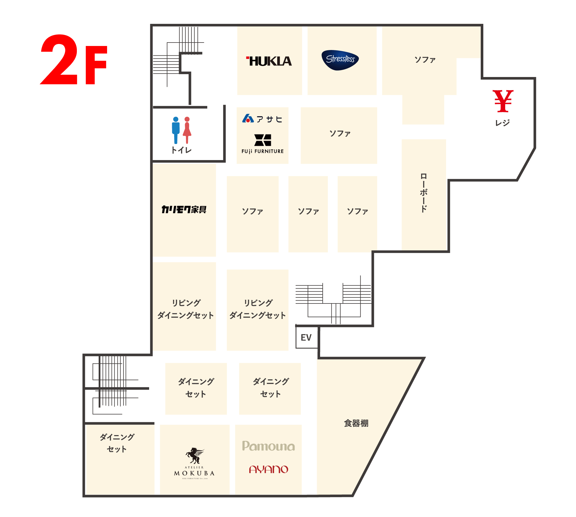 SAKODA与次郎店 2階フロアマップ
