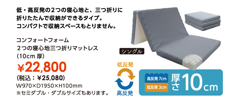 ２つの寝心地マットレス　コンフォートフォーム