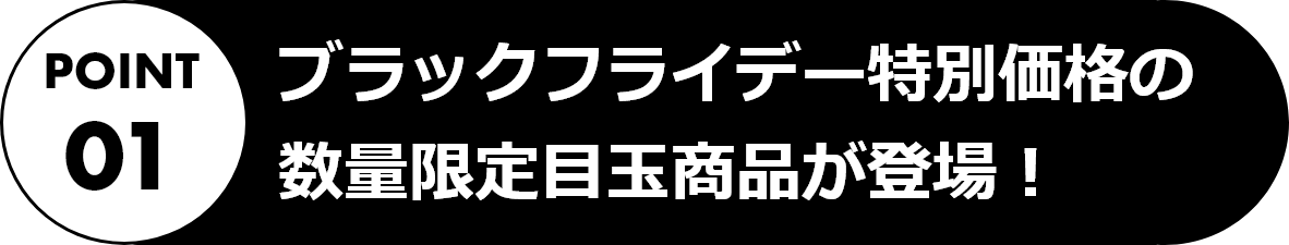 ブラックフライデー別価格の数量限定目玉商品が登場